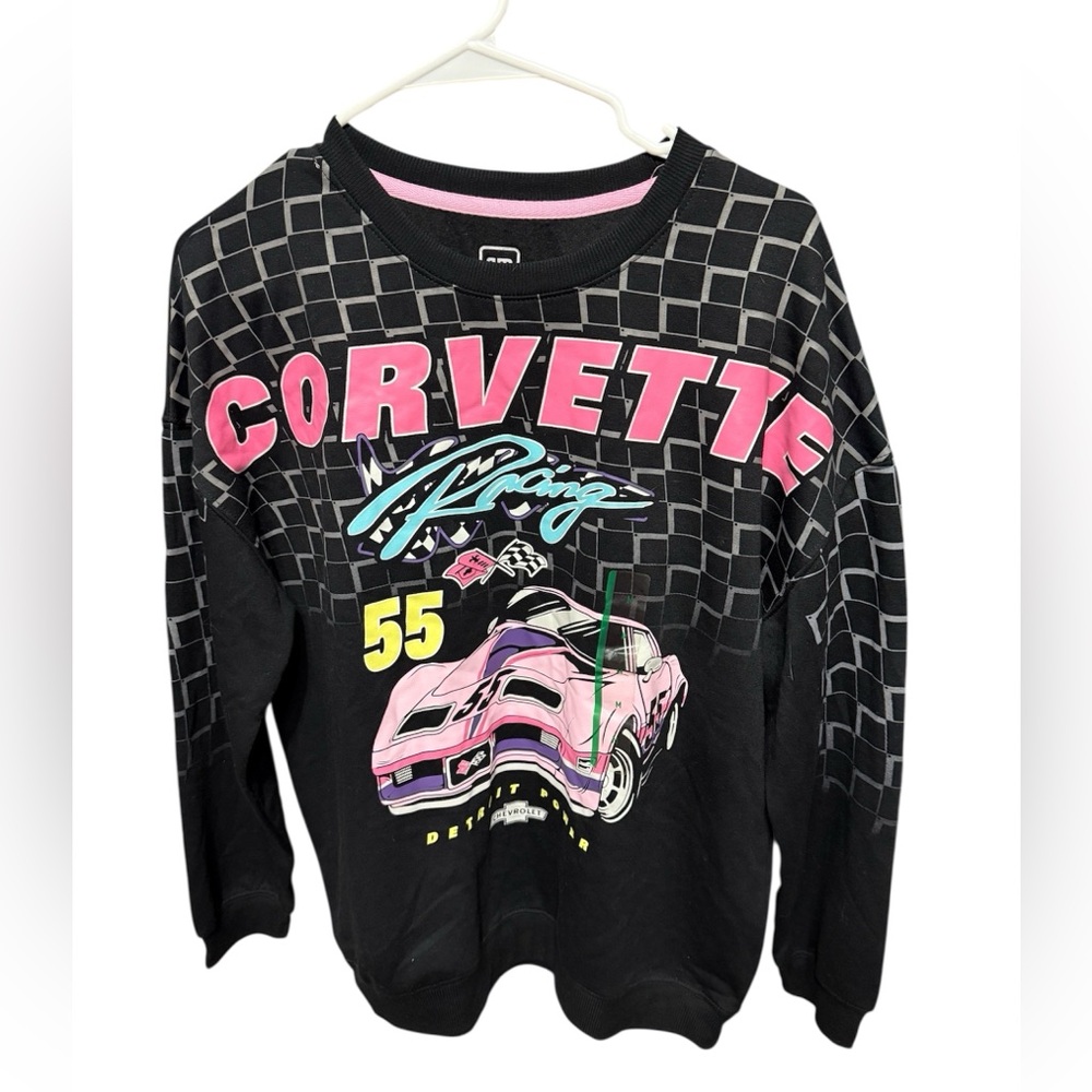NWT Women's GM Corvette Racing Black Crewneck Lightweight Sweatshirt - Picture 6 of 9
